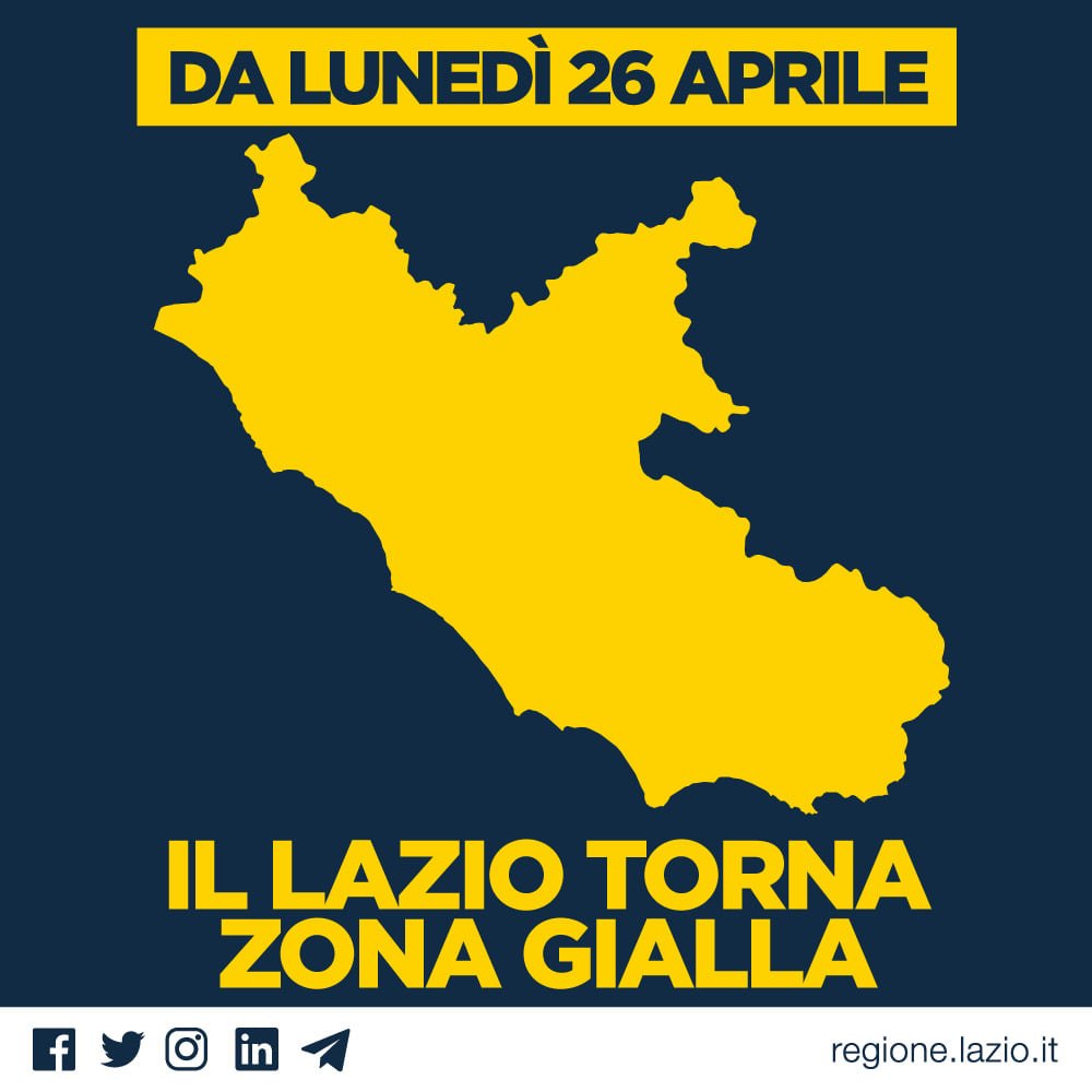 Lazio in zona gialla